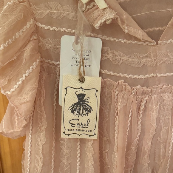 Easel Pink Ruffle Blouse - Picture 2 of 4